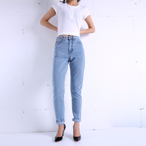 New Slim Pencil Pants Vintage High Waist Jeans