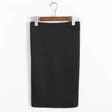 Women Skirt Winter Solid Suede Work