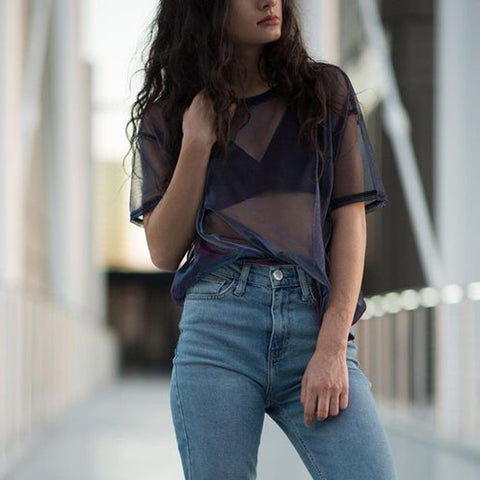 Mesh Tee See-Through Women