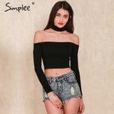 Simplee European style sexy off shoulder black