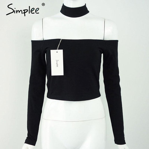 Simplee European style sexy off shoulder black