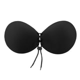 Women Self Adhesive Strapless Bandage Blackless Solid Bra