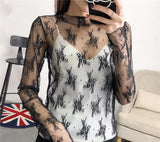 Women Sexy Harajuku Mesh Net See Through T Shirt