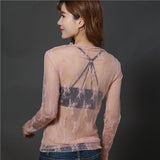 Women Sexy Harajuku Mesh Net See Through T Shirt