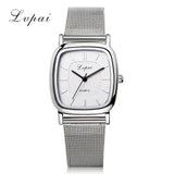 Women Bracelet Watch Silver Square Luxury Crystal