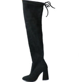 New Flock Leather Women Over The Knee Boots