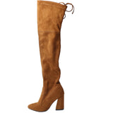 New Flock Leather Women Over The Knee Boots