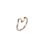 Antique Rose Gold Silver Wave Rings