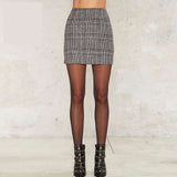 Pencil Skirt Women Sexy High Waist Plaid