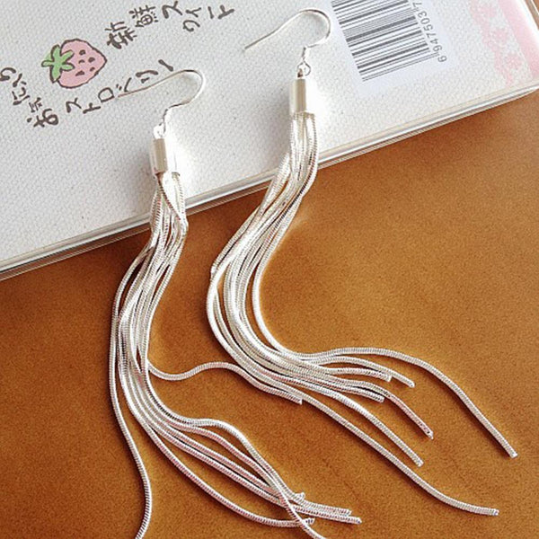 Vintage Long Earrings Silver